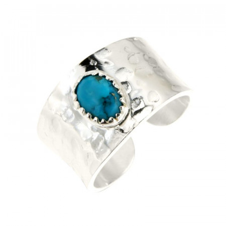 Bague Argent Turquoise KHEOPS - Martelée