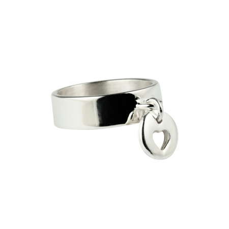 Bague Médaille coeur Argent massif - EPURE 5mm
