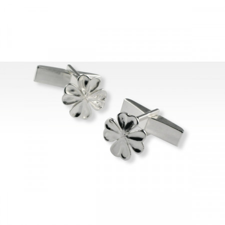 B.Manchettes Argent TREFLE 4 FEUILLES           