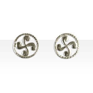 Boucles d'oreilles CROIX BASQUE Argent cordon GM                