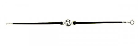 Bracelet Argent 1 MINI DISQUE TRISKELL CUIR D10   