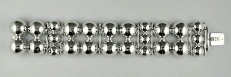 Bracelet Argent 4 BOULES PLATES                   