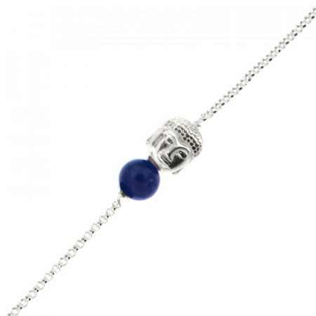 Bracelet Argent CHAKRA N°6 - Bouddha/Sodalite 18+2cm