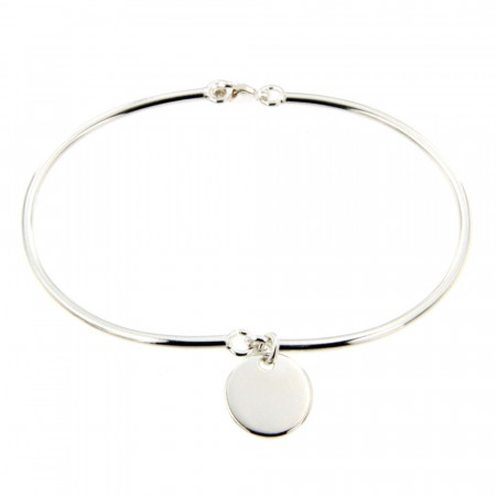 Bracelet Argent EPURE Semi-articulé FR20/Rigide PM Disque D12