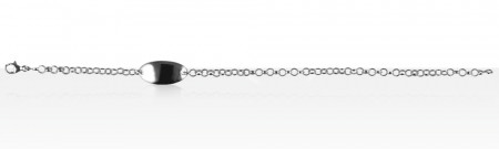 Bracelet Argent ID JASER PM/PLAQUE OVALE PM       