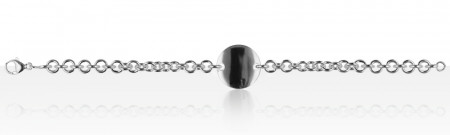 Bracelet Argent IDENTITE CH FR GM/PLAQUE RONDE    