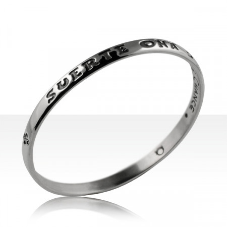 Bracelet Argent JONC MODERNE MM/JE PORTE CHANCE   