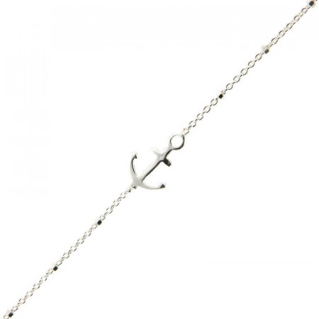 Bracelet Argent LA MER Ancre / Mini cube 18+2,5cm