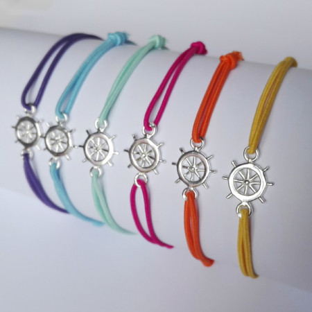 Bracelet Argent LASTIC Roue marine