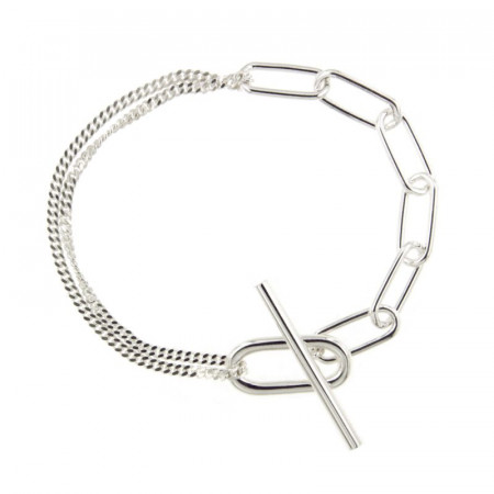 Bracelet Argent OTO BARRETTE OVAL2 Ch_rectangle 1,50-GL60 - 19cm