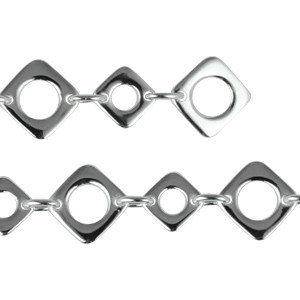 Bracelet Argent ROND DANS CARRE emmaillé Fermoir barrette     
