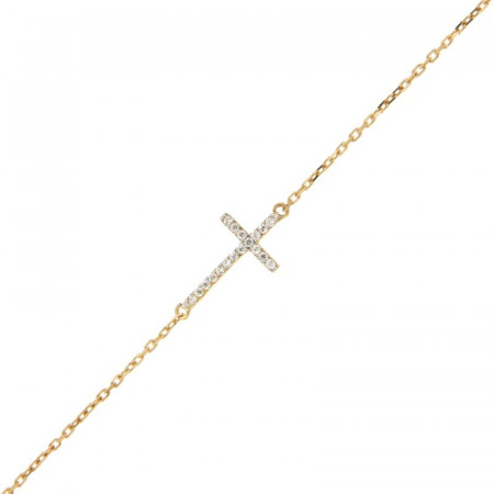 Bracelet CROIX Oxyde Or 375°°°