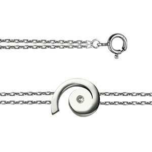 Bracelet "ECLAT" Argent  Diamant Spirale
