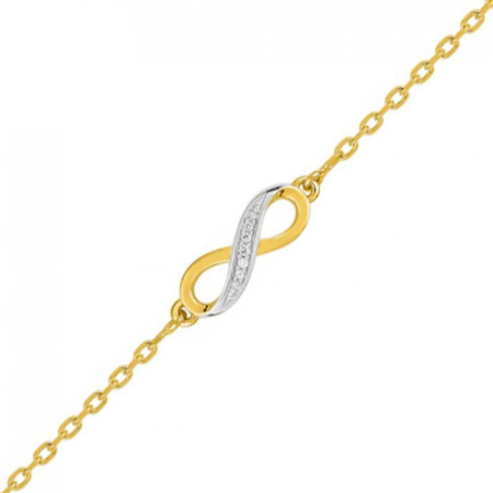 Bracelet INFINI BICOLORE OXYDES Plaqué Or