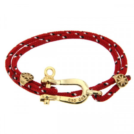 Bracelet Paqué Or Manille CAP COZ double - rouge