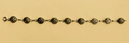 Bracelet Plaqué Or 9 MOTIFS ROND PERLE CB MM    