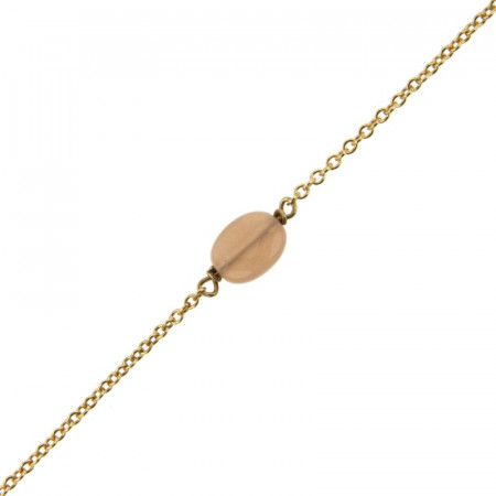 Bracelet Plaqué Or GALEA OVALE FACETTE - Pierre de soleil- L: 16+ 3cm