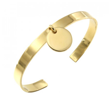 Bracelet Plaqué Or Jonc PLAK   6mm - Médaille D15