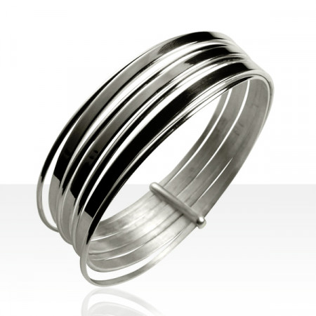 Bracelet SEMAINE PLATE Argent massif  063                      