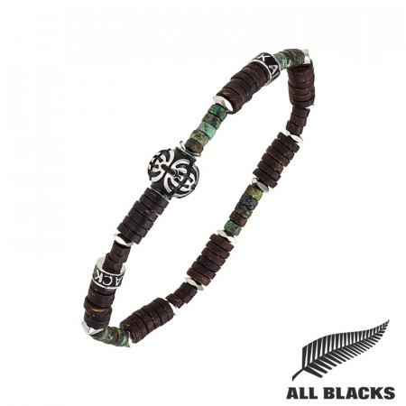 Bracelet TIBETAIN COCO & TURQUOISE AFRICAINE ALL BLACKS