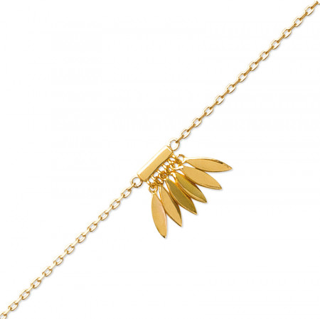 Chaine de cheville Plaqué Or FEUILLE pampille OLYMPE