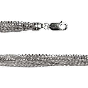 Collier Argent MULTI RANGS PM                     
