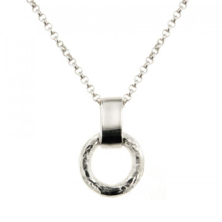 Collier CERCLE Argent Martelé - Argent massif 