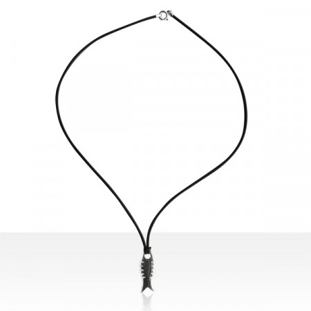Collier GOMME NOIR + POISSON Argent MAORI         