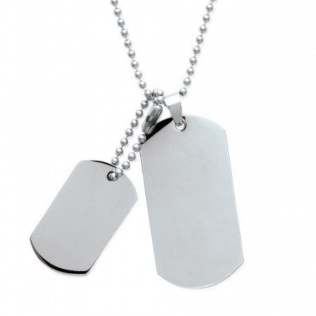 Collier plaque militaire GI en Acier