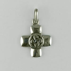 Croix Argent LISSE BOMBEE/CB Carrée               