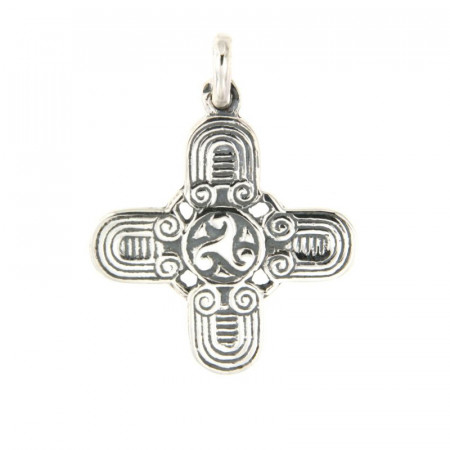 Croix Argent TRISKELL HIBOU CARRE                 