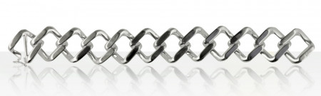 Gourmette Argent LOSANGE LIMEE                    