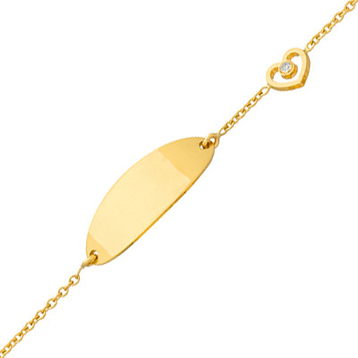 Gourmette bébé COEUR en Or 18 Carats