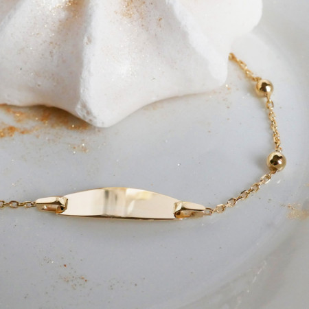 Gourmette bébé en Or 9 Carats - chaîne BOULES
