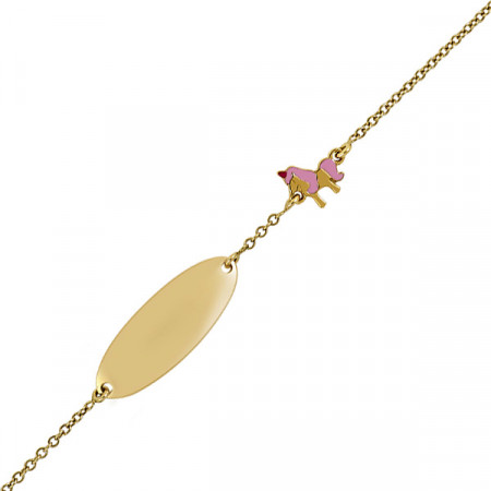 Gourmette enfant LICORNE Or jaune 750°°° - 14cm