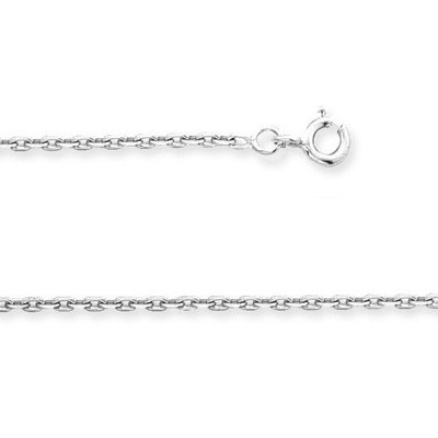 Chaine FORCAT Or blanc 375°°° Diamantée 1,2MM - 45cm