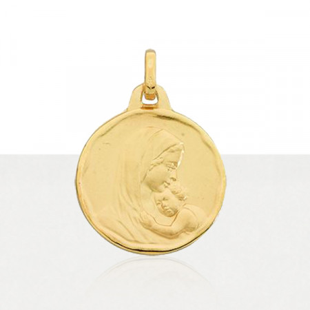 Médaille VIERGE A L'ENFANT Or 375°°° MARTELE