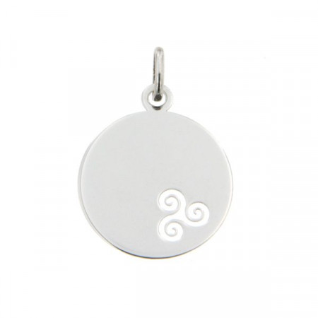 Médaille Or blanc 375°°° TRISKELL ajouré