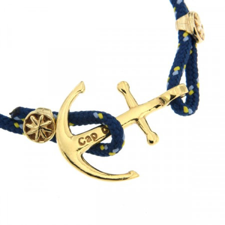 Bracelet Plaqué Or Ancre CAP COZ - bleu            