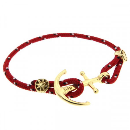 Bracelet Plaqué Or Ancre CAP COZ - rouge