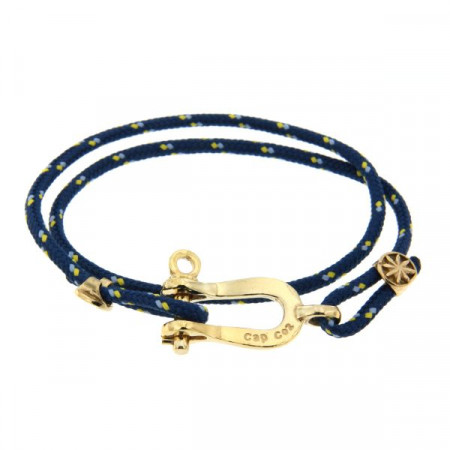 Bracelet Paqué Or Manille CAP COZ double - bleu