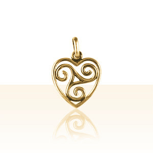 Pendentif Plaqué Or COEUR TRISKELL AJOURE       