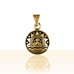 Pendentif Plaqué Or TRISKELL SOLEIL/MER         