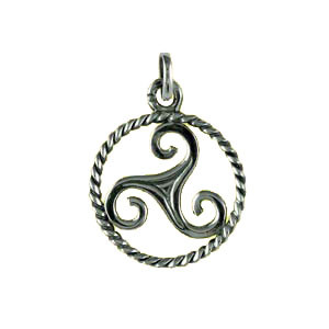 TRISKELL Argent PATINE CORDON PENDENTIF TRISKEL TRISKELE