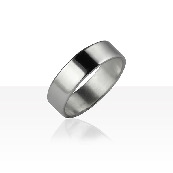 Bague alliance 6mm acier - Bijoux Argent/Doré