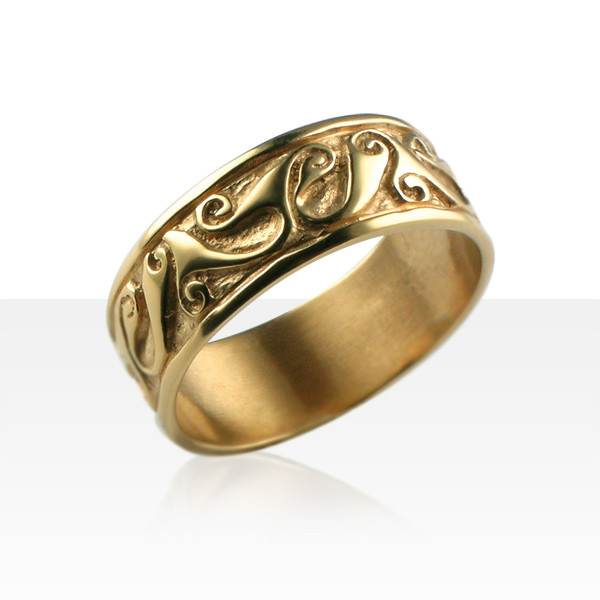 Bague Alliance Or 14 Carats - Décor Frise Grecque - Taille 54 - Superbe état
