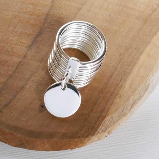 Bague Argent Massif Femme Large Bague Argent EPURE 15mm ANNEAUX