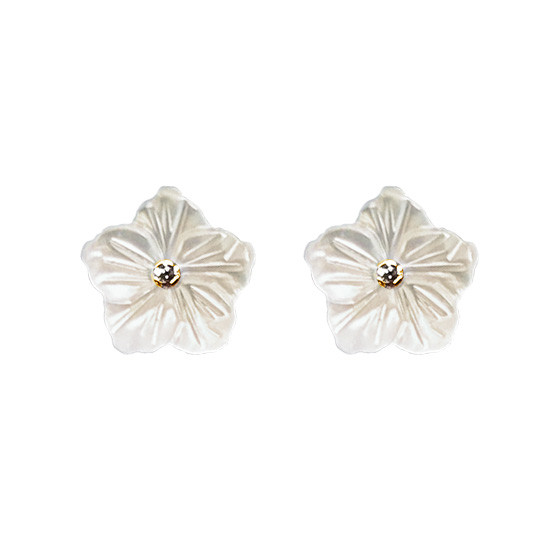 Boucles D'oreilles Artisanales En Nacre Blanche (abalone) - Style Boucle - Neuf Sans Emballage