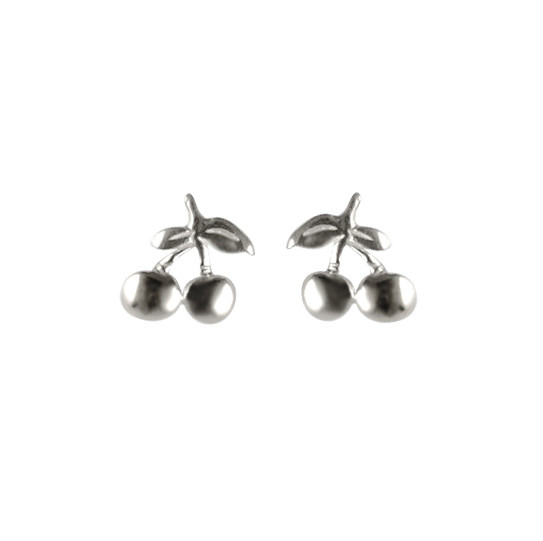 Boucles D'oreilles Cerise - Argent 925/000 & Émail - Neuf Avec étiquettes - Pour Enfant Ou Adulte - Bijouxia