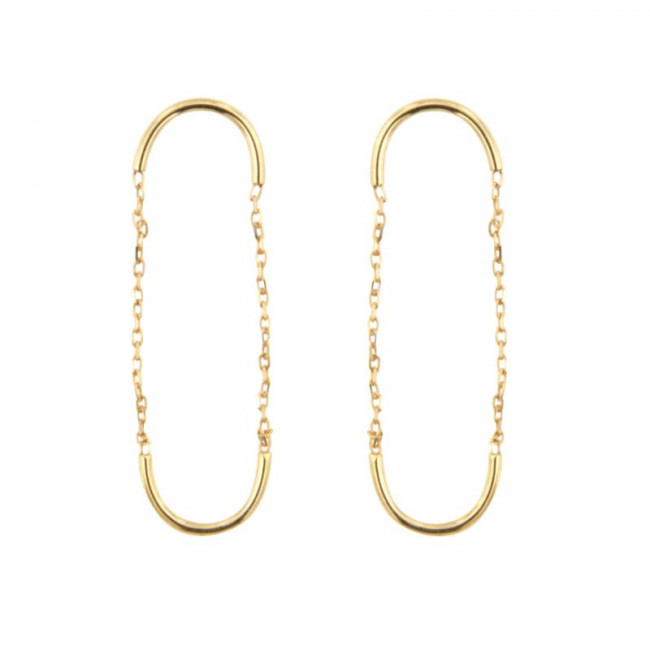 Boucles D'Oreilles Épingle à Nourrice Trombone – Style Gothique Minimal En Argent, Bijou Femme Fille